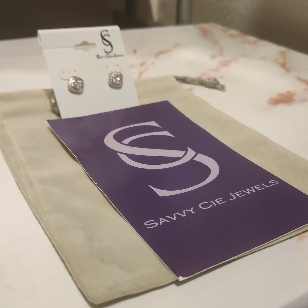 Savvy Cie 0.02 Diamonds Rhodium Plated Earrings